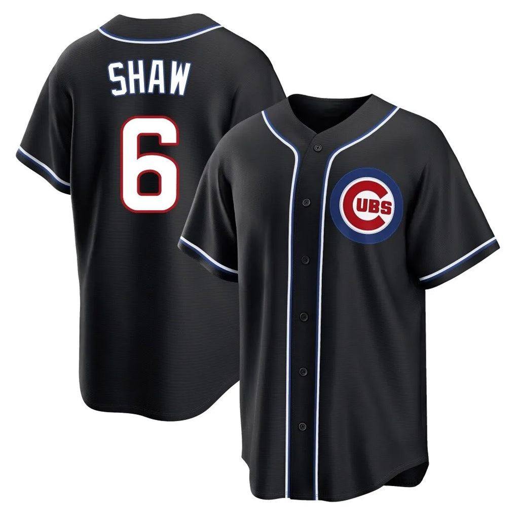 MATTH C.Cubs #6 Matt Shaw Player Black Fashion Out Game Stitched Jerseys