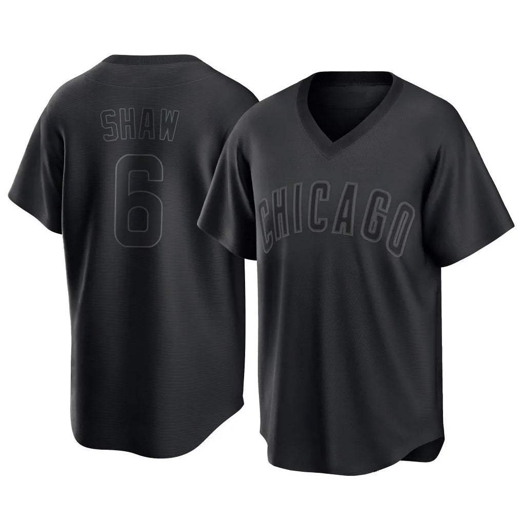 MATTH C.Cubs #6 Matt Shaw Player Black T-shirt Home Game Stitched Jerseys
