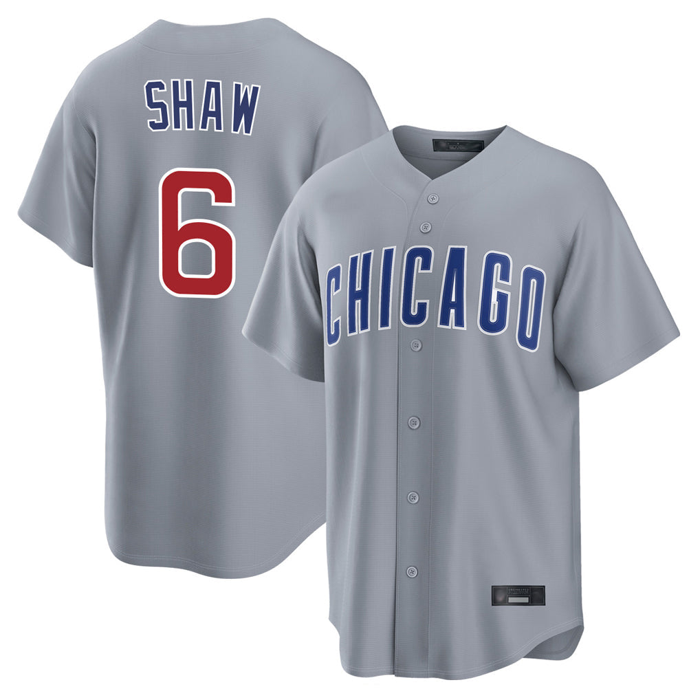 MATTH C.Cubs #6 Matt Shaw Player Gray Home Game Stitched Jerseys