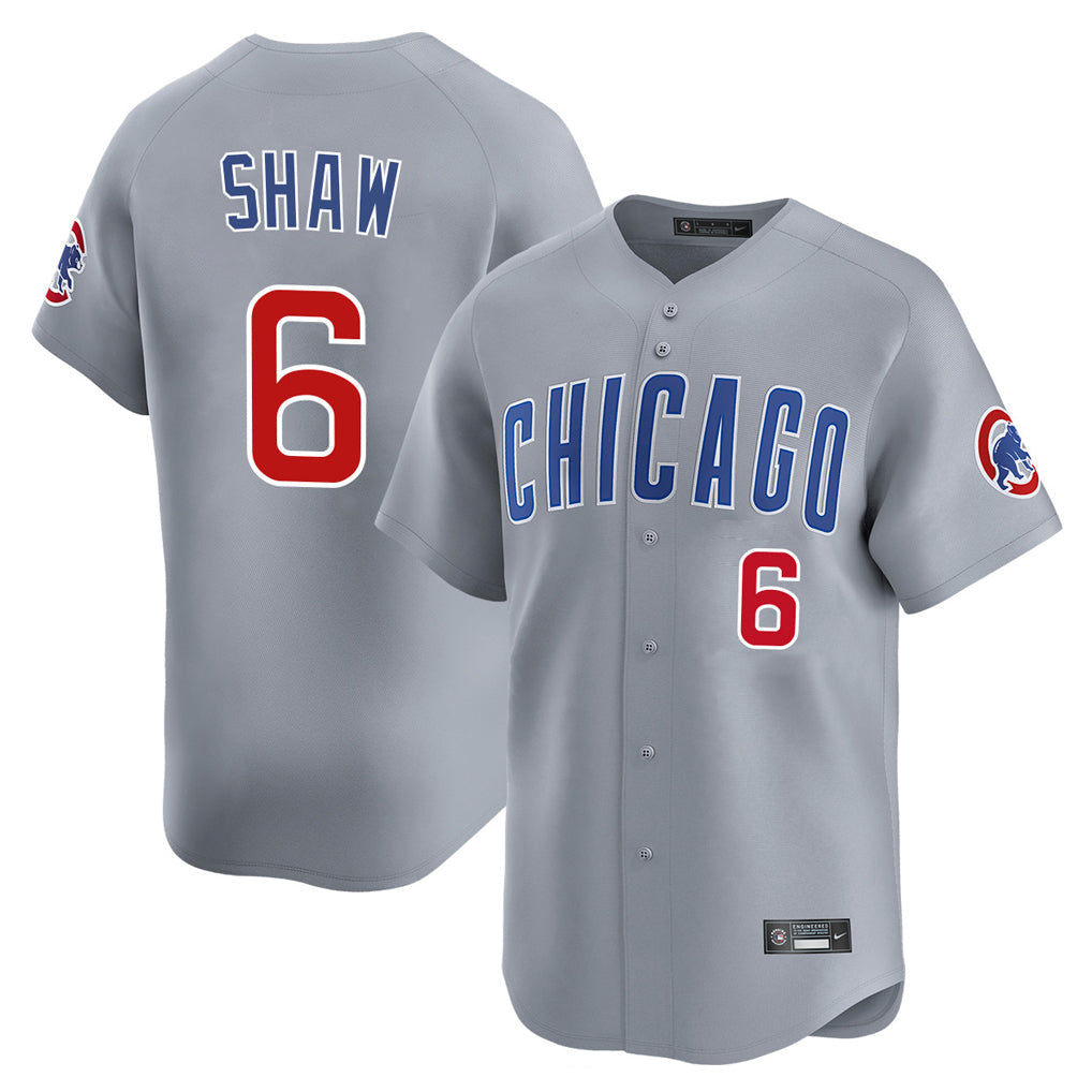 MATTH C.Cubs #6 Matt Shaw Player Gray Road Limited Home Stitched Jerseys