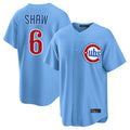 MATTH C.Cubs #6 Matt Shaw Player Light Blue Home Game Stitched Jerseys