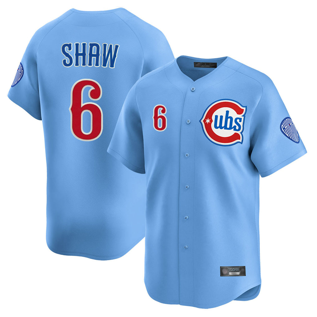 MATTH C.Cubs #6 Matt Shaw Player Light Blue Limited Home Stitched Jerseys