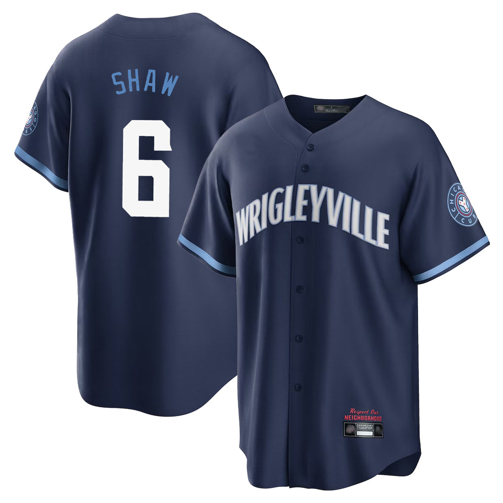 MATTH C.Cubs #6 Matt Shaw Player Navy City Connect Home Game Stitched Jerseys