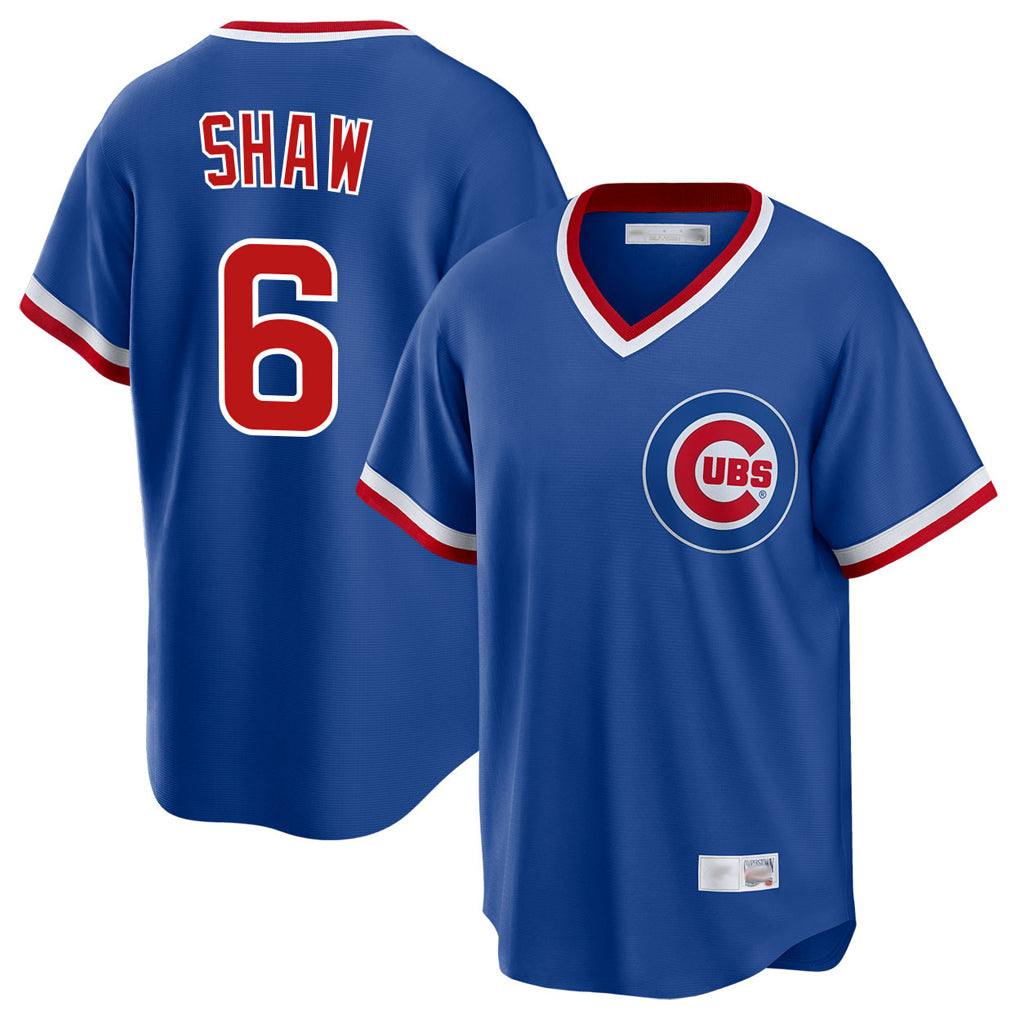 MATTH C.Cubs #6 Matt Shaw Player Royal T-shirt Cooperstown Collection Limited Stitched Jerseys