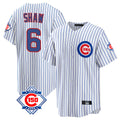 MATTH C.Cubs #6 Matt Shaw Player White 150th Anniversary Home Game Stitched Jerseys