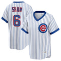 MATTH C.Cubs #6 Matt Shaw Player White T-shirt Cooperstown Collection Limited Stitched Jerseys