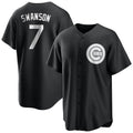 MATTH C.Cubs #7 Dansby Swanson Player Black Game Stitched Jerseys