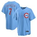 MATTH C.Cubs #7 Dansby Swanson Player Light Blue Home Game Stitched Jerseys