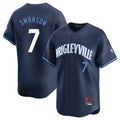 MATTH C.Cubs #7 Dansby Swanson Player Navy City Connect Limited Home Stitched Jerseys