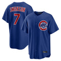 MATTH C.Cubs #7 Dansby Swanson Player Royal Home Game Stitched Jerseys