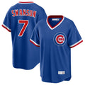 MATTH C.Cubs #7 Dansby Swanson Player Royal T-shirt Cooperstown Collection Limited Stitched Jerseys