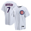 MATTH C.Cubs #7 Dansby Swanson Player White Game Home Stitched Jerseys