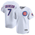 MATTH C.Cubs #7 Dansby Swanson Player White Limited Home Game Stitched Jerseys