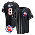 MATTH C.Cubs #8 Ian Happ Player Black Fashion Out 150th Anniversary Game Stitched Jerseys