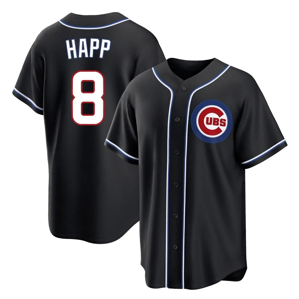 MATTH C.Cubs #8 Ian Happ Player Black Fashion Out Game Stitched Jerseys
