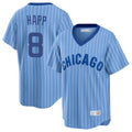 MATTH C.Cubs #8 Ian Happ Player Blue T-shirt Cooperstown Collection Limited Stitched Jerseys