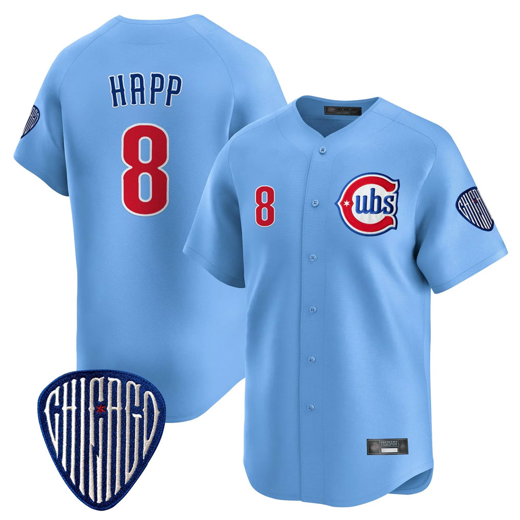 MATTH C.Cubs #8 Ian Happ Player Blue Vapor Premier Limited Home Stitched Jerseys