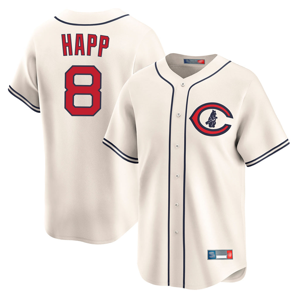 MATTH C.Cubs #8 Ian Happ Player Cream Field of Dreams Limited Home Game Stitched Jerseys