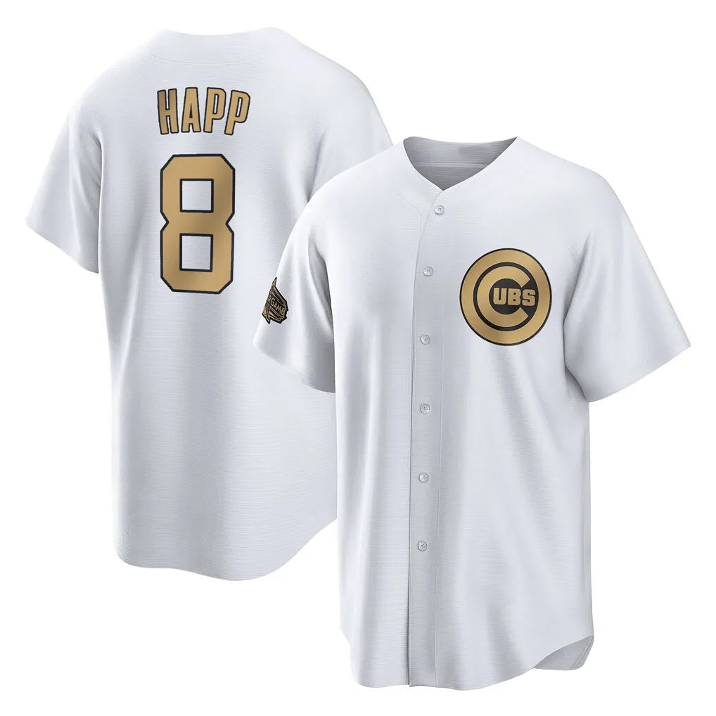 MATTH C.Cubs #8 Ian Happ Player Gold All-Star Game Home Stitched Jerseys
