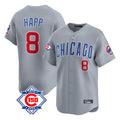 MATTH C.Cubs #8 Ian Happ Player Gray Road 150th Anniversary Limited Home Stitched Jerseys