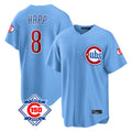 MATTH C.Cubs #8 Ian Happ Player Light Blue 150th Anniversary Home Game Stitched Jerseys