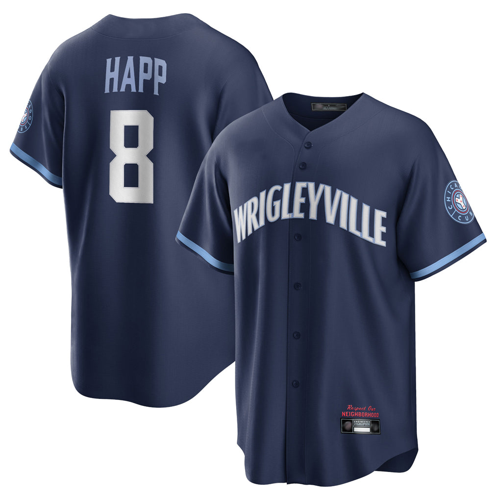 MATTH C.Cubs #8 Ian Happ Player Navy City Connect Home Game Stitched Jerseys