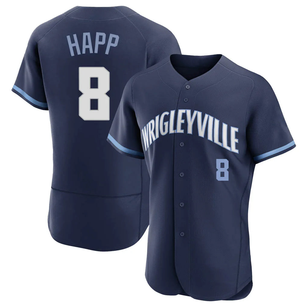 MATTH C.Cubs #8 Ian Happ Player Navy City Connect Limited Elite Home Stitched Jerseys