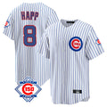 MATTH C.Cubs #8 Ian Happ Player White 150th Anniversary Home Game Stitched Jerseys