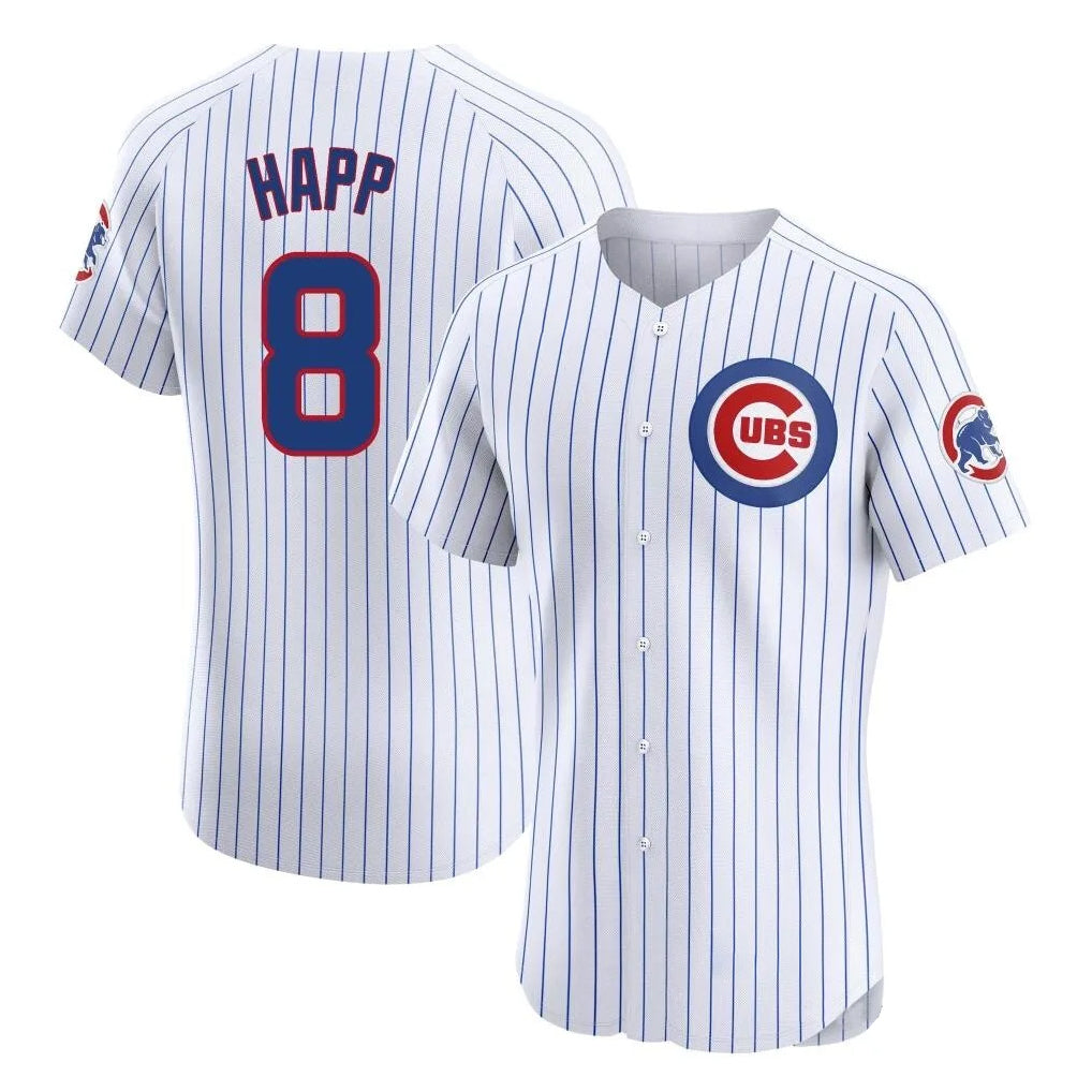 MATTH C.Cubs #8 Ian Happ Player White Limited Elite Home Game Stitched Jerseys