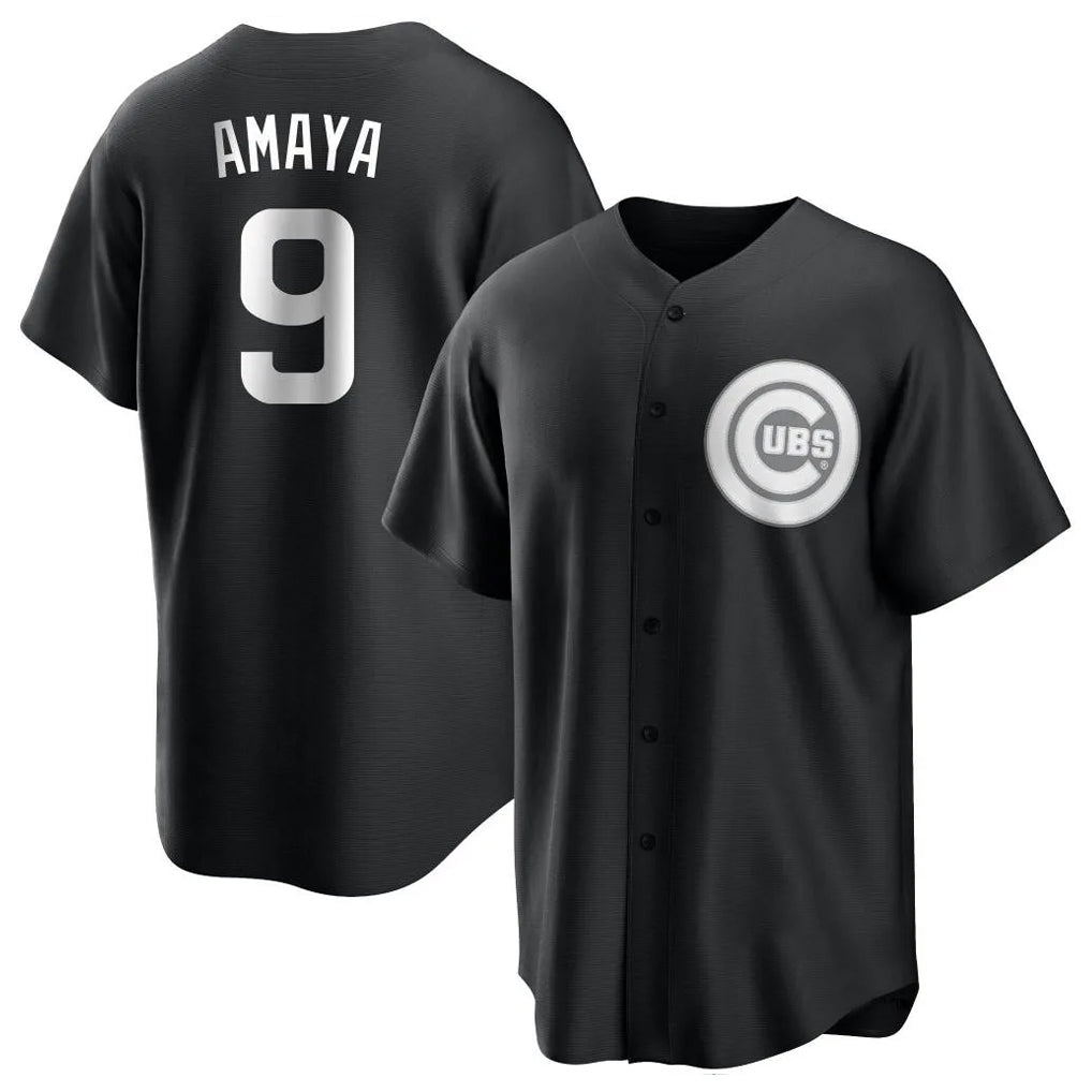 MATTH C.Cubs #9 Miguel Amaya Player Black Game Stitched Jerseys
