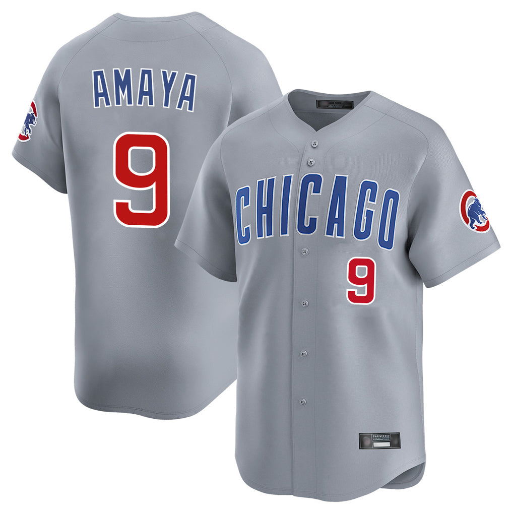 MATTH C.Cubs #9 Miguel Amaya Player Gray Road Limited Home Stitched Jerseys