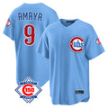 MATTH C.Cubs #9 Miguel Amaya Player Light Blue 150th Anniversary Home Game Stitched Jerseys