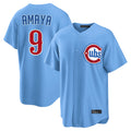 MATTH C.Cubs #9 Miguel Amaya Player Light Blue Home Game Stitched Jerseys