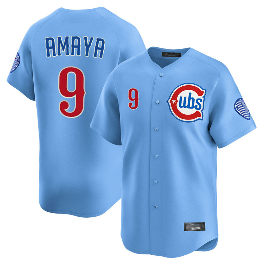 MATTH C.Cubs #9 Miguel Amaya Player Light Blue Limited Home Stitched Jerseys