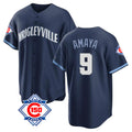 MATTH C.Cubs #9 Miguel Amaya Player Navy 150th Anniversary City Connect Home Game Stitched Jerseys