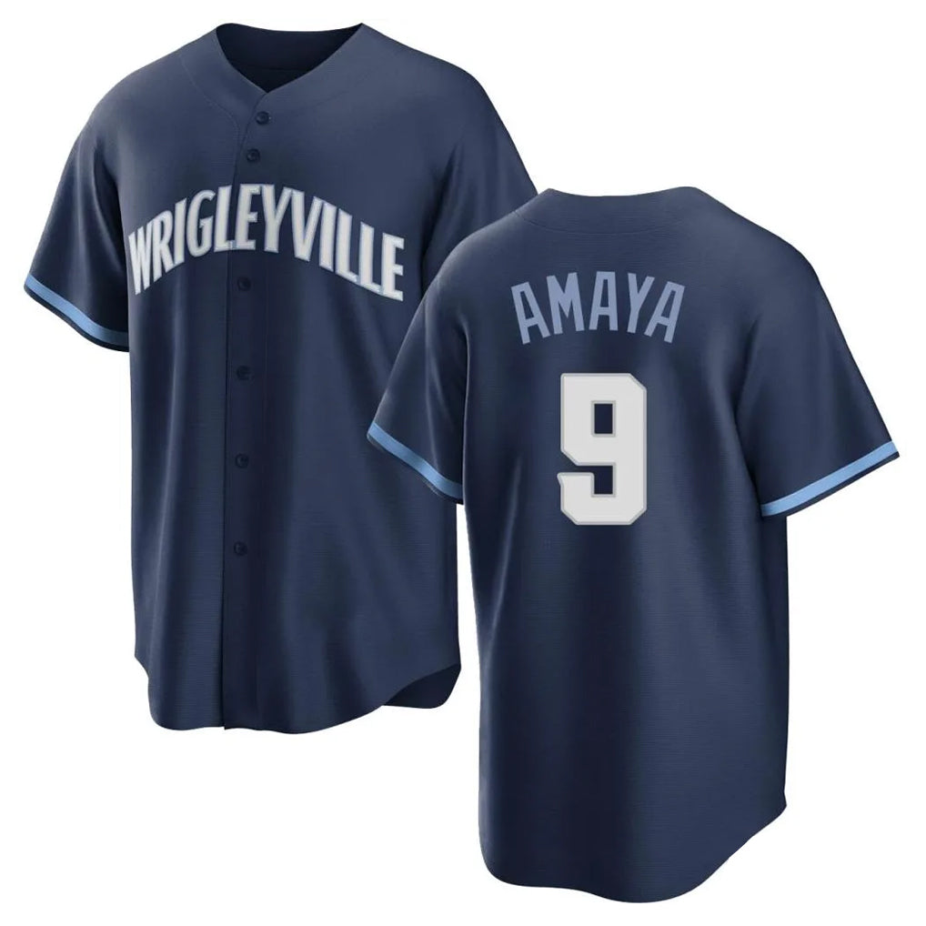 MATTH C.Cubs #9 Miguel Amaya Player Navy City Connect Home Game Stitched Jerseys