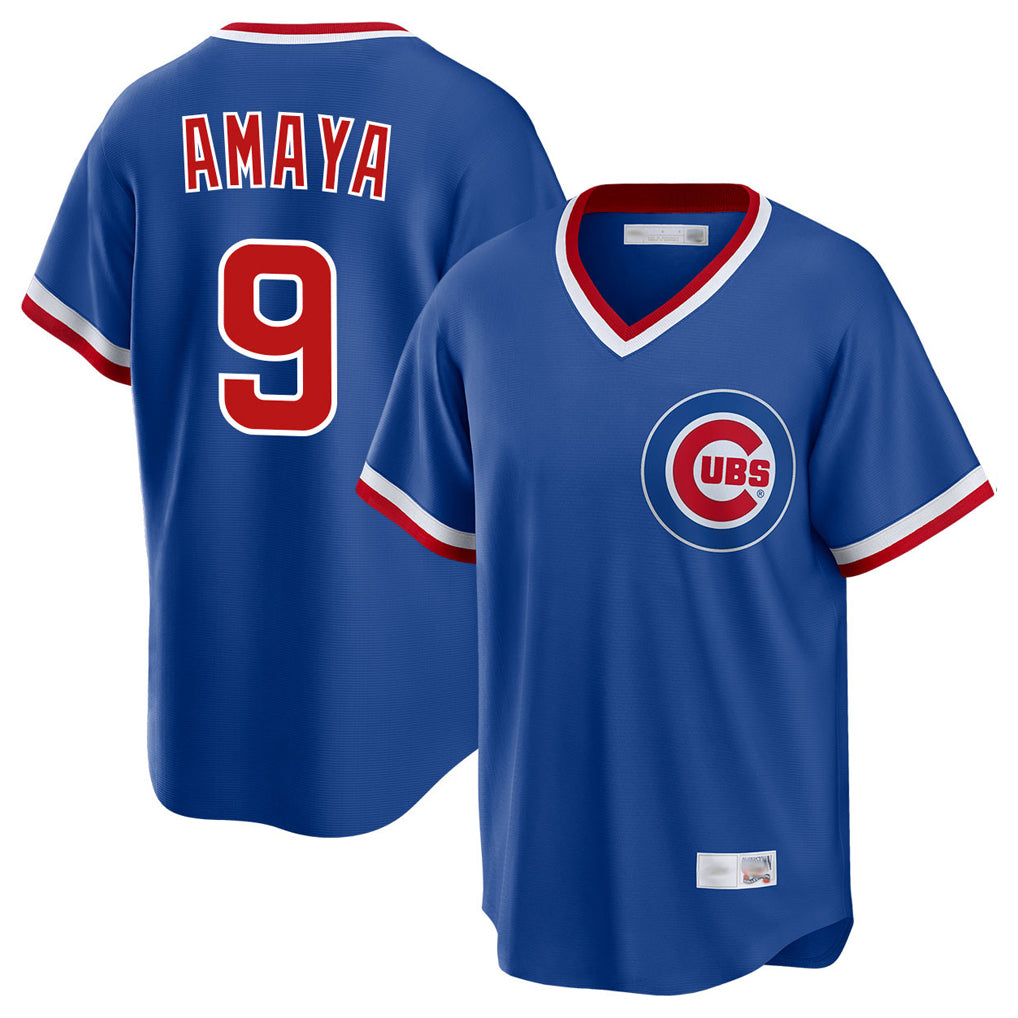 MATTH C.Cubs #9 Miguel Amaya Player Royal T-shirt Cooperstown Collection Limited Stitched Jerseys