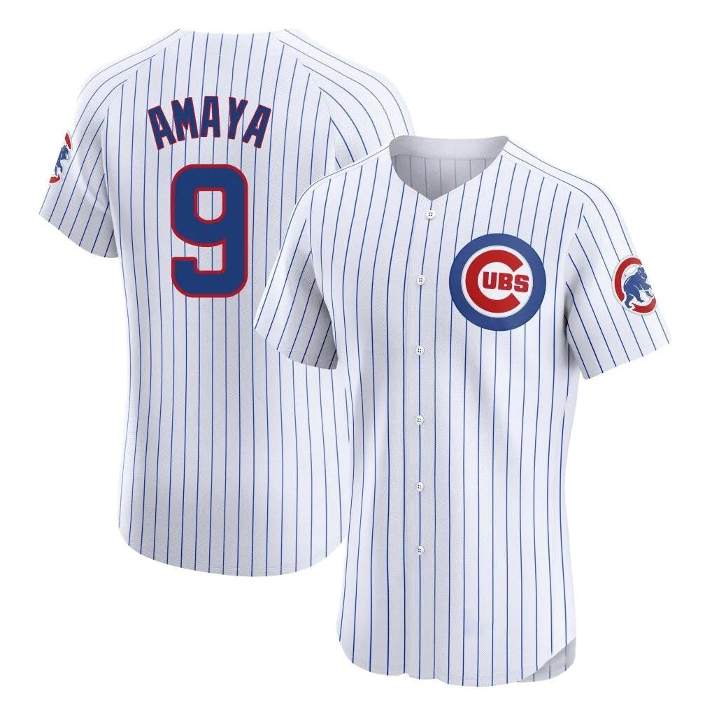 MATTH C.Cubs #9 Miguel Amaya Player White Limited Elite Home Game Stitched Jerseys