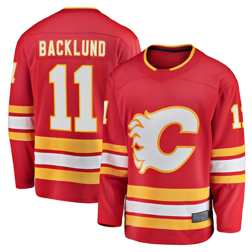 MATTH C.Flames #11 Mikael Backlund Red Home Breakaway Player Jerseys