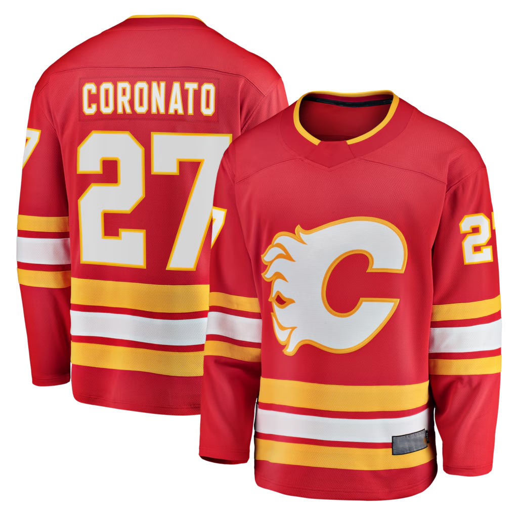 MATTH C.Flames #27 Matt Coronato Red Home Breakaway Jerseys