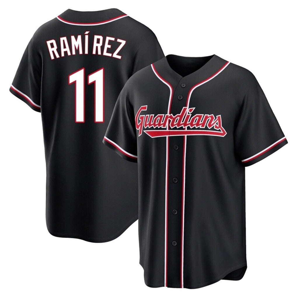 MATTH C.Guardians #11 Jose Ramirez Player Black Fashion Out Home Game Stitched Jerseys