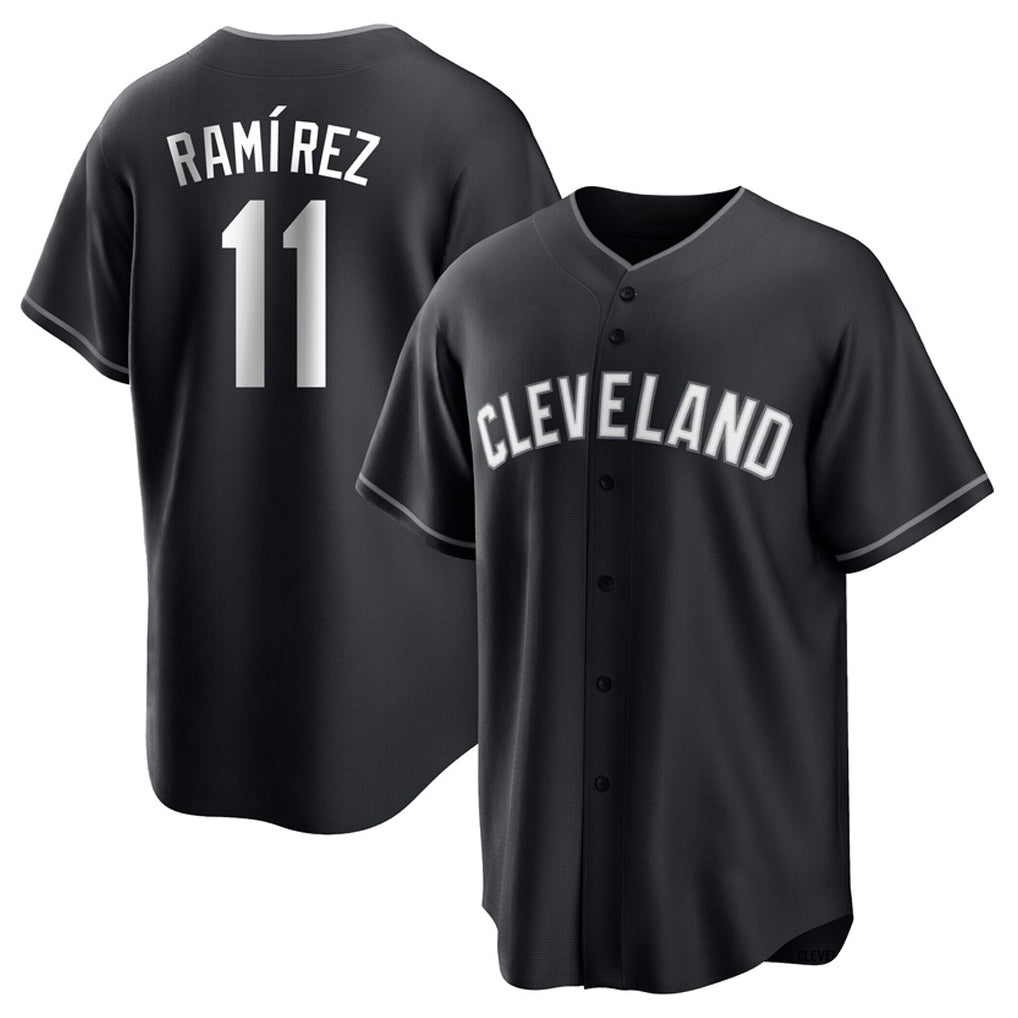 MATTH C.Guardians #11 Jose Ramirez Player Black Home Game Stitched Jerseys