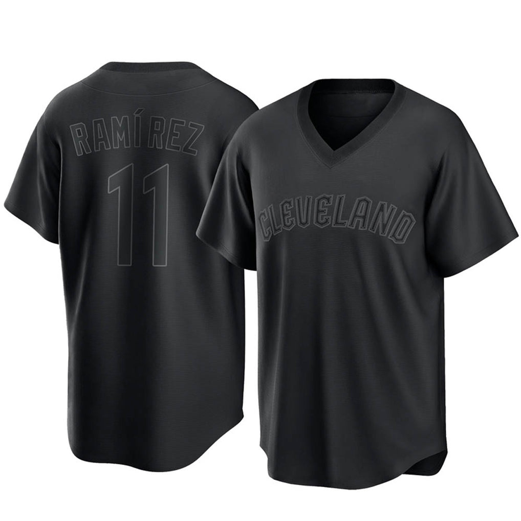 MATTH C.Guardians #11 Jose Ramirez Player Black T-shirt Home Game Stitched Jerseys