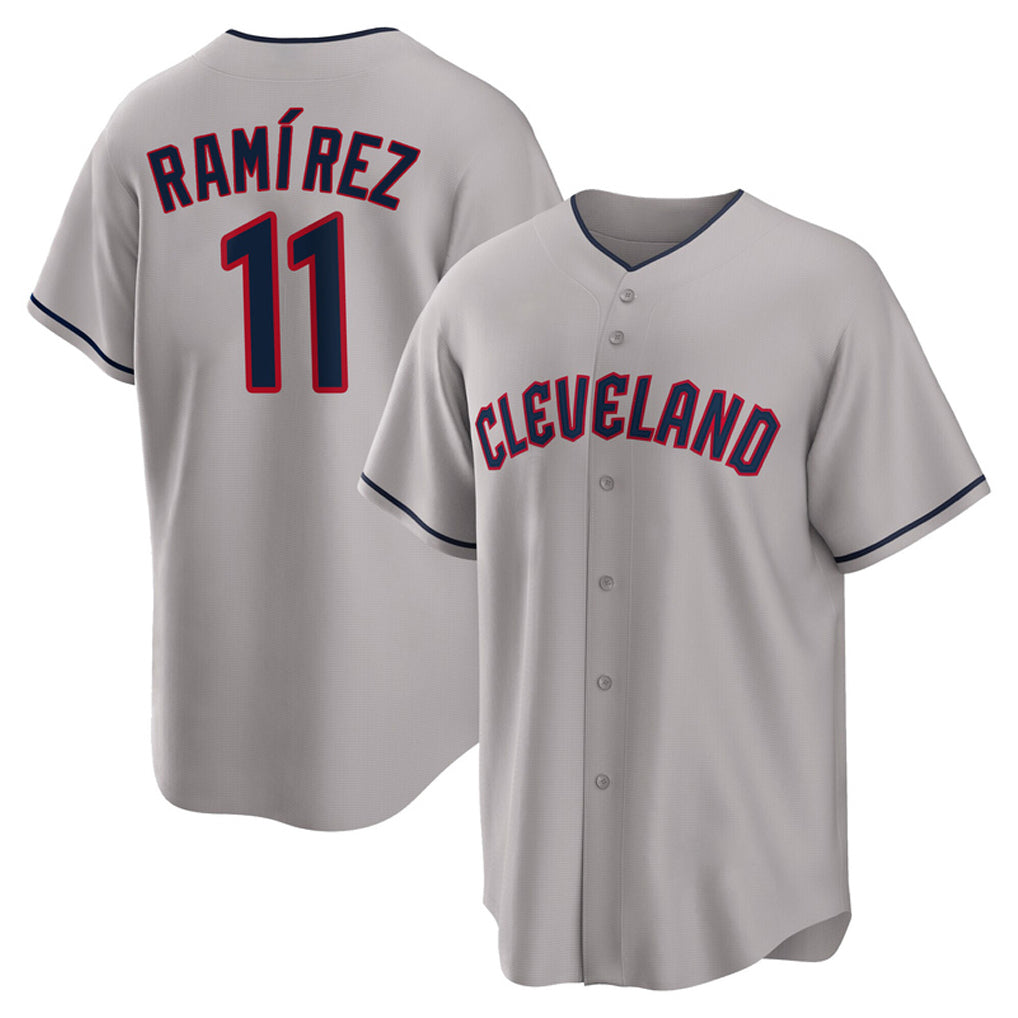 MATTH C.Guardians #11 Jose Ramirez Player Gray Game Home Stitched Jerseys