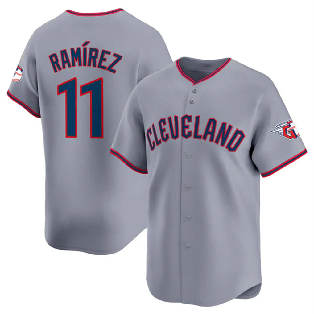 MATTH C.Guardians #11 Jose Ramirez Player Gray Road Limited Home Game Stitched Jerseys