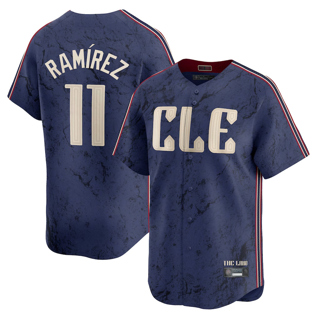 MATTH C.Guardians #11 Jose Ramirez Player Navy City Connect Limited Home Stitched Jerseys