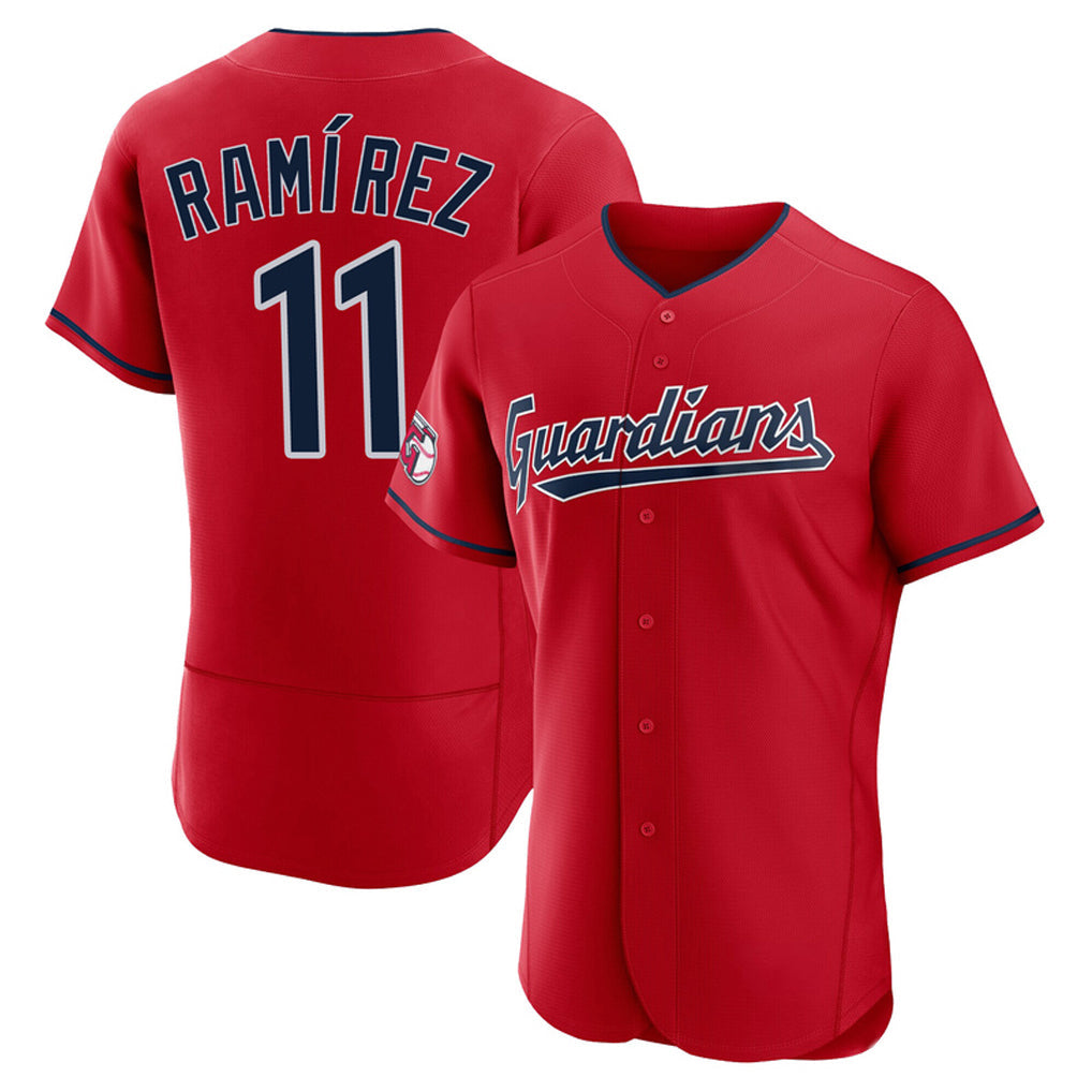 MATTH C.Guardians #11 Jose Ramirez Player Red Limited Elite Home Stitched Jerseys