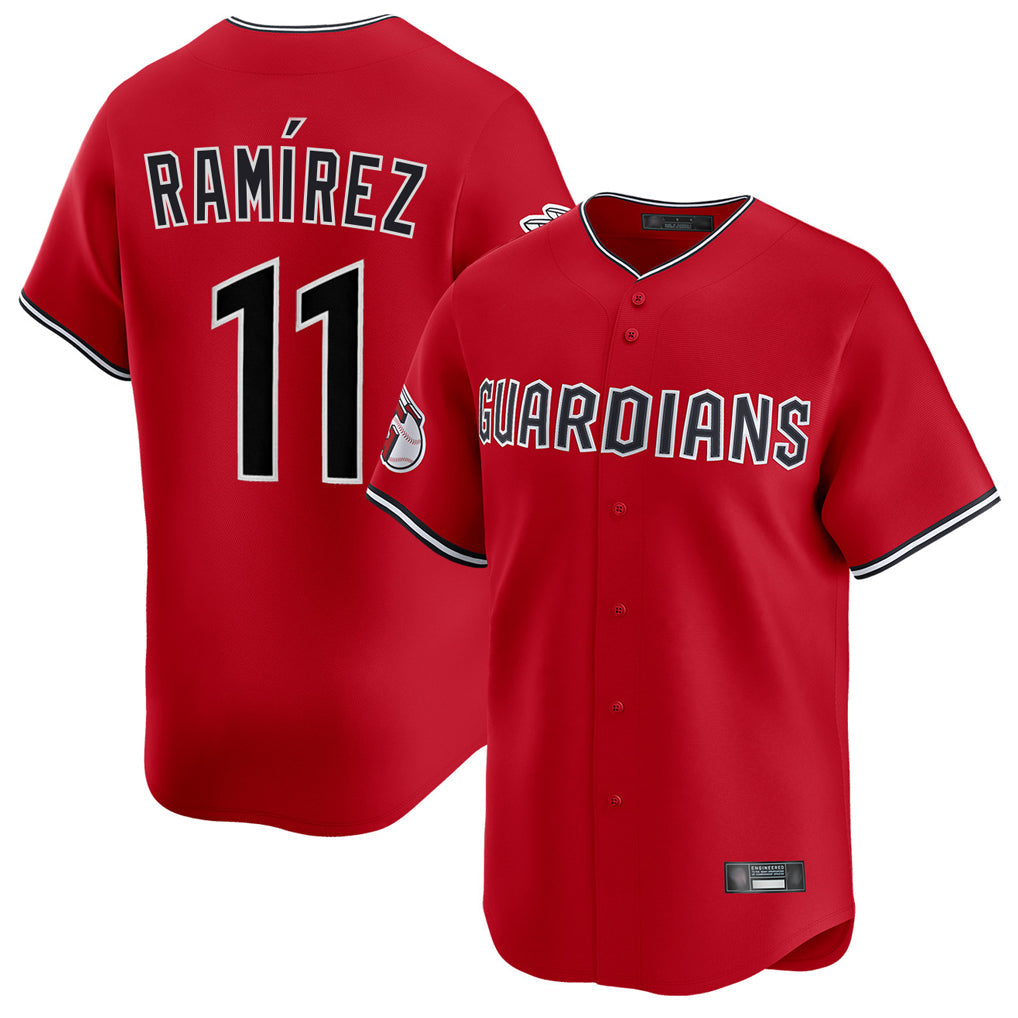 MATTH C.Guardians #11 Jose Ramirez Player Red Limited Home Stitched Jerseys