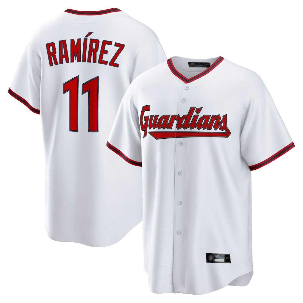 MATTH C.Guardians #11 Jose Ramirez Player White Game Home Stitched Jerseys