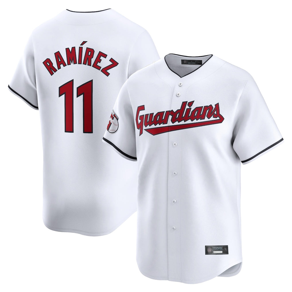 MATTH C.Guardians #11 Jose Ramirez Player White Limited Home Stitched Jerseys